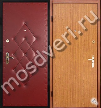 Дверь в квартиру с дутой винилискожей и ламинатом - купить от производителя Мосдвери Дверь в квартиру с дутой винилискожей и ламинатом
