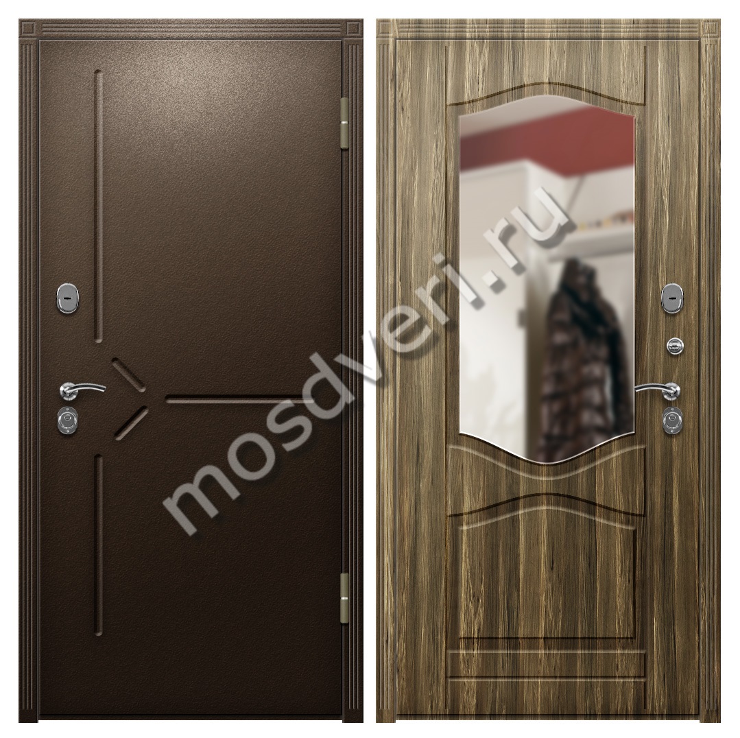 Входная дверь с зеркалом для дома TD-130 - купить от производителя Мосдвери Входная дверь с зеркалом для дома TD-130